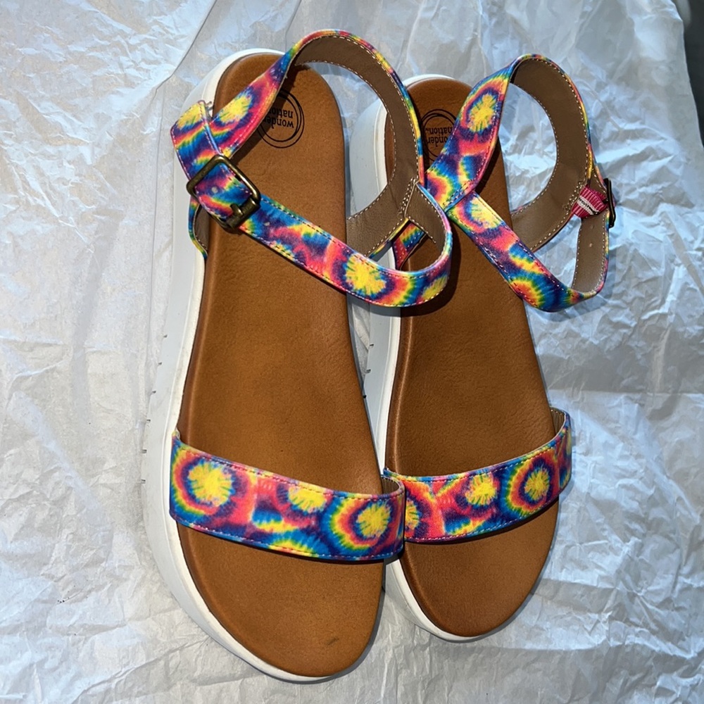 Big Kids Platform Sandals (Rainbow Tie Dye) BRAND NEW!!!